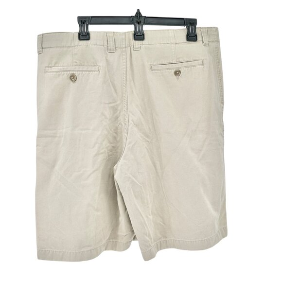 Club Room Shorts Mens Size 38 Light Khaki Cotton Flat Front - Picture 2 of 6